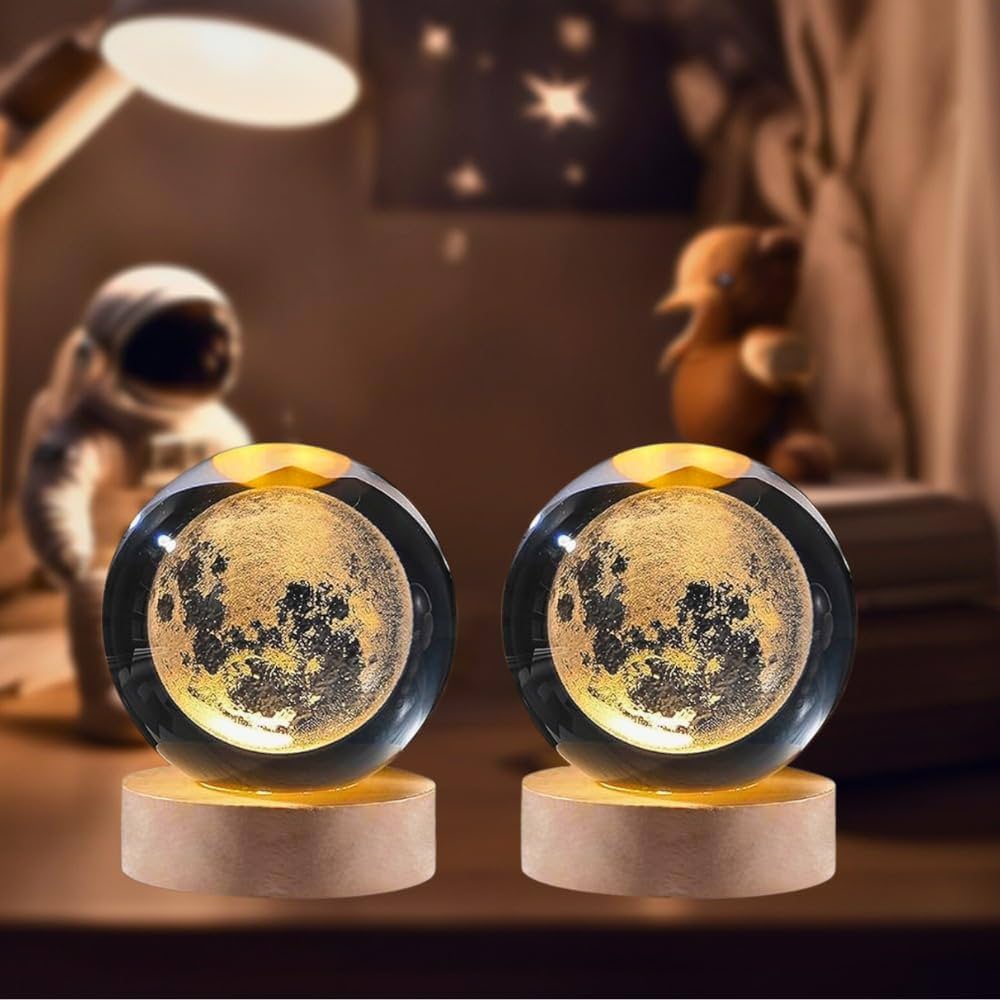 Cute 3D Crystal Ball Night Lamp Galaxy view