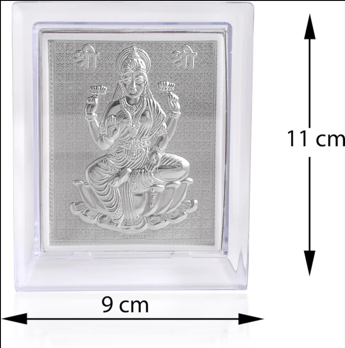 999 Pure Silver 11x9cm God Photo Frame | Best for Gift, Pooja Room, Office & Car Dashboard