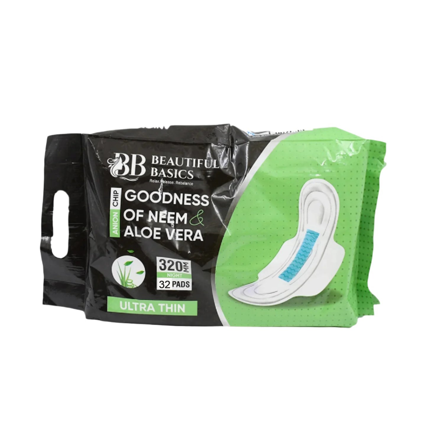 Sanitary Pads For Women With Goodness Of Neem & Aloe Vera | Ultra Thin | Leakage Protection | PH Balance With Antibacterial Anion Chip | 5x More Absorbance (320 Mm - 32 Pads)