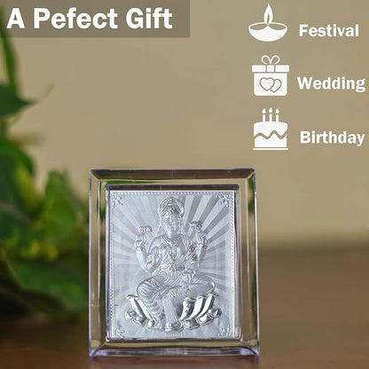 999 Pure Silver 11x9cm God Photo Frame | Best for Gift, Pooja Room, Office & Car Dashboard